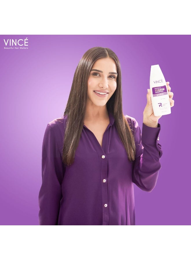 VINCE Biotin & Keratin Shampoo - Deal 2 – Reduces Hair Fall, Strengthens Hair & Adds Volume – Promotes Softer, Shinier Hair – Gently Cleanses Scalp & Supports Healthy Growth – Paraben-Free, 230ml Each - Image 2